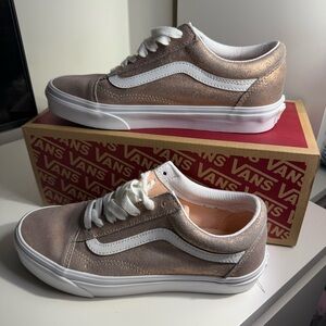 Vans Women's Sneakers in Metallic Rose and White